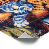 Eine Katze mit ihren Kätzchen von Louis Wain Poster (Ecke)