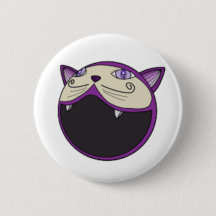 Eine Katze mit riesigem Mund Button