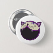 Eine Katze mit riesigem Mund Button (Vorne & Hinten)