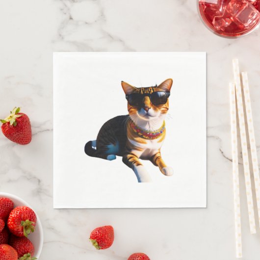 Eine Katze mit Sonnenbrille Serviette (Beispiel)