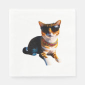 Eine Katze mit Sonnenbrille Serviette (Vorderseite)