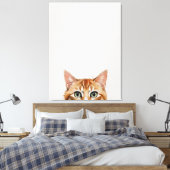 eine Katze mit weißem Hintergrund Leinwanddruck (Insitu (Schlafzimmer))