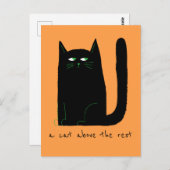 Eine Katze über der Erholung Niedlicher Spaß der K Postkarte (Vorne/Hinten)