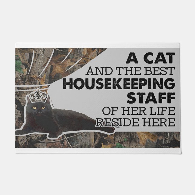 Eine Katze und das beste Pflegepersonal ihres Lebe Fußmatte (Vorderseite)