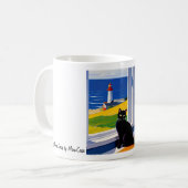 Eine Katze und ein Leuchtturm Tasse (Vorderseite Links)