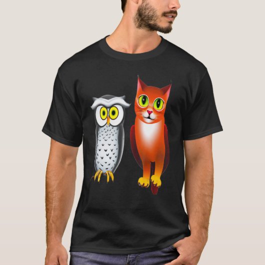 EINE KATZE UND EINE EULE 4 T-Shirt (Vorderseite)