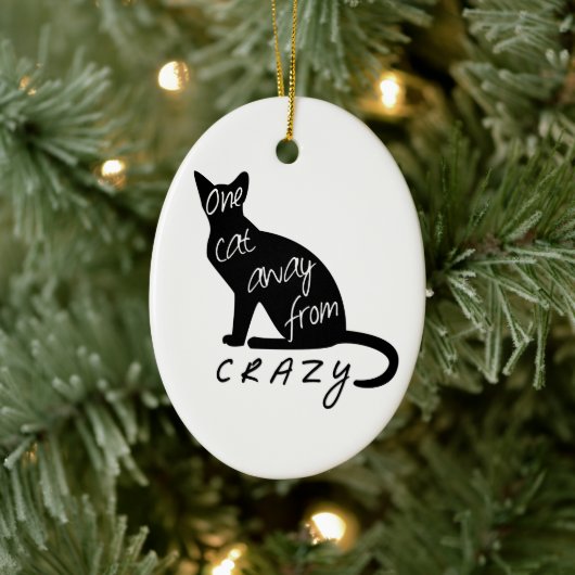 Eine Katze weg von CRAZY Keramikornament (Baum)