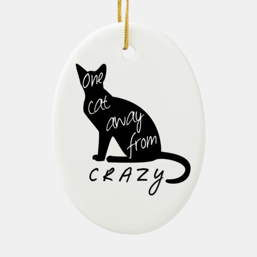 Eine Katze weg von CRAZY Keramikornament (Hinten)