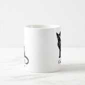 Eine Katze weg von CRAZY lustiger Silhouette Kaffeetasse (Mittel)