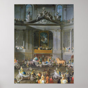 Eine Kavallerie in der Winterreitschule Poster