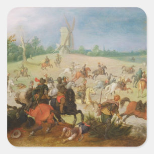 Eine Kavallerie kämpfen Quadratischer Aufkleber