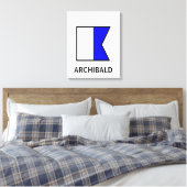 Eine Kennzeichnung mit Familienname Leinwanddruck (Insitu (Schlafzimmer))