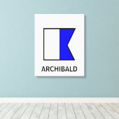 Eine Kennzeichnung mit Familienname Leinwanddruck (Insitu (Holzboden))