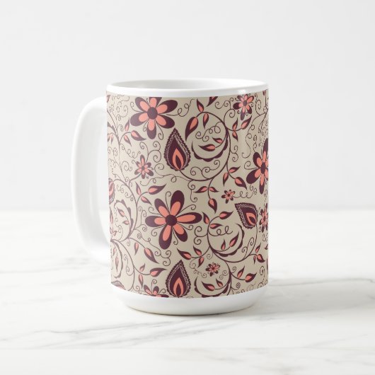 Eine Keramiktasse mit beigem Hintergrund Kaffeetasse (Vorderseite Links)