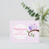 Eine Kinderdusche Lila Danke Postcard Postkarte (Stehend Vorderseite)