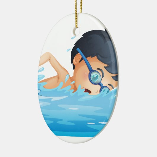 Eine Kinderschwimmen Keramik Ornament (Links)