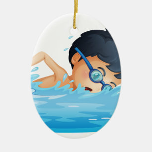 Eine Kinderschwimmen Keramik Ornament