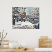 Eine Kirche im Winter Poster (Küche)