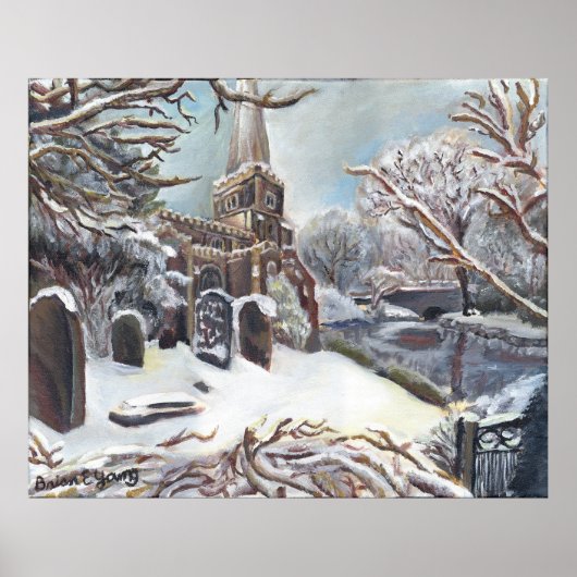 Eine Kirche im Winter Poster (Vorne)