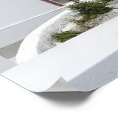 Eine Kirche in Santorin, Griechenland Poster (Ecke)