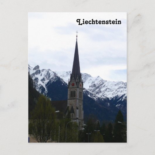 Eine Kirche in Vaduz, Liechtenstein Postkarte (Vorderseite)