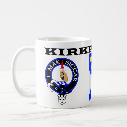 Eine Kirkpatrick-Tasse mit blauen Abzeichen Kaffeetasse (Links)