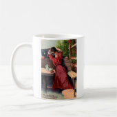 Eine Kiss Viktorianische Postkarten-Tasse Kaffeetasse (Links)