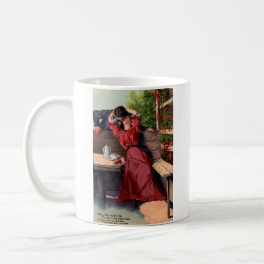 Eine Kiss Viktorianische Postkarten-Tasse Kaffeetasse (Links)