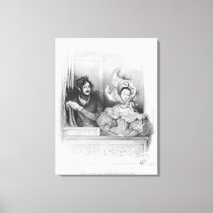 Eine Kiste am Theater Italien, graviert von Frey Leinwanddruck