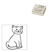Eine kitschige Katze Wood Art Briefmarke Gummistempel (Stempel)