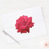 Eine klassische Rote Rose Runder Aufkleber (Umschlag)