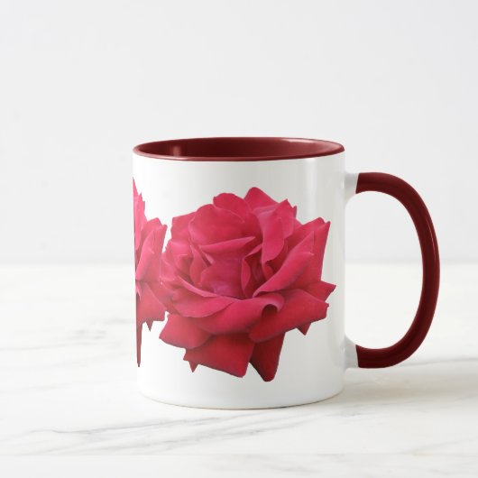 Eine klassische Rote Rose Tasse (Rechts)