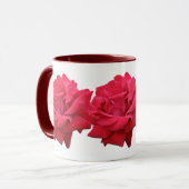 Eine klassische Rote Rose Tasse (Vorderseite Links)