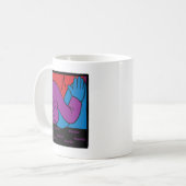 Eine klassische Tasse mit weißem Kaffee, "Danke" (Vorderseite Links)