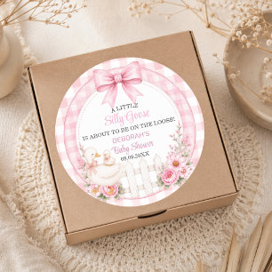 Eine kleine alberne Gans Pink Cottagecore Baby Sho Runder Aufkleber