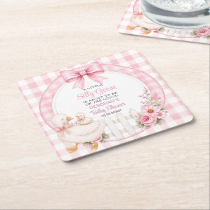 Eine kleine alberne Gans Pink Cottagecore Babypart Rechteckiger Pappuntersetzer