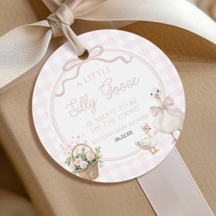 Eine kleine alberne Gans rosa florale Schleife Bab Geschenkanhänger