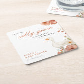 Eine kleine Alberne Gänsehinderdusche Rechteckiger Pappuntersetzer (angewinkelt)