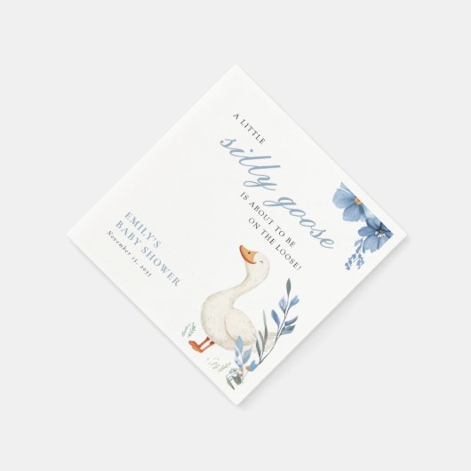 Eine kleine Alberne Gänsejunge Babydusche Napkins Serviette (Ecke)