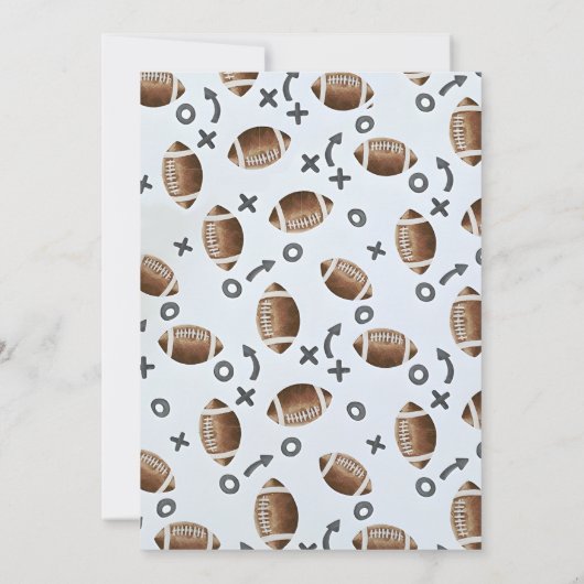 Eine kleine All Star American Football Baby Dusche Einladung (Rückseite)