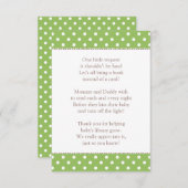 Eine kleine Anfrage Green Baby Dusche Buch Begleitkarte (Vorne/Hinten)