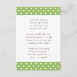 Eine kleine Anfrage Green Baby Dusche Buch Begleitkarte
