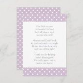 Eine kleine Anfrage Lavendel Baby Duschbuch Begleitkarte (Vorne/Hinten)