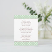 Eine kleine Anfrage | Mint Green Baby Shower Book Begleitkarte (Stehend Vorderseite)