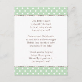 Eine kleine Anfrage | Mint Green Baby Shower Book Begleitkarte