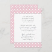 Eine kleine Anfrage Pink Baby Dusche Buch Begleitkarte (Vorne/Hinten)