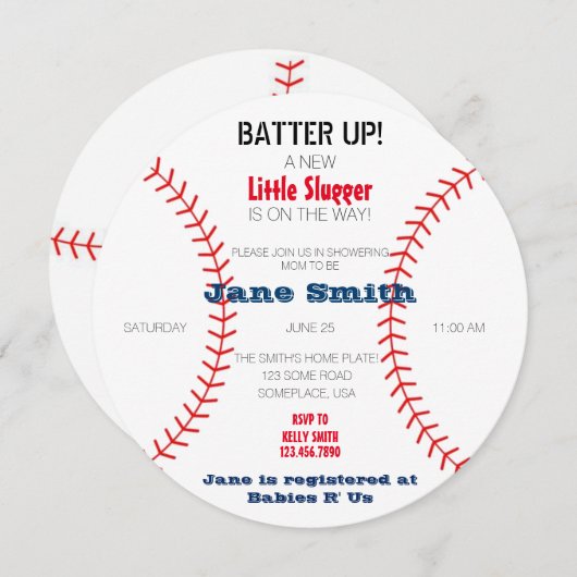 Eine kleine Baby-Dusche für das Gepäck Einladung (Vorne/Hinten)