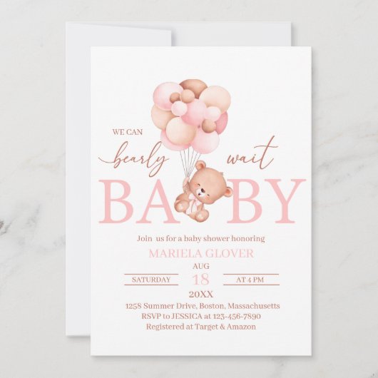 Eine kleine Babydusche Einladung (Vorderseite)