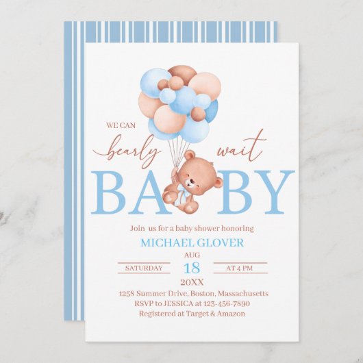 Eine kleine Babydusche Einladung (Vorne/Hinten)