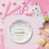 Eine kleine Babydusche mit Schneeflocken Pappteller (Party)